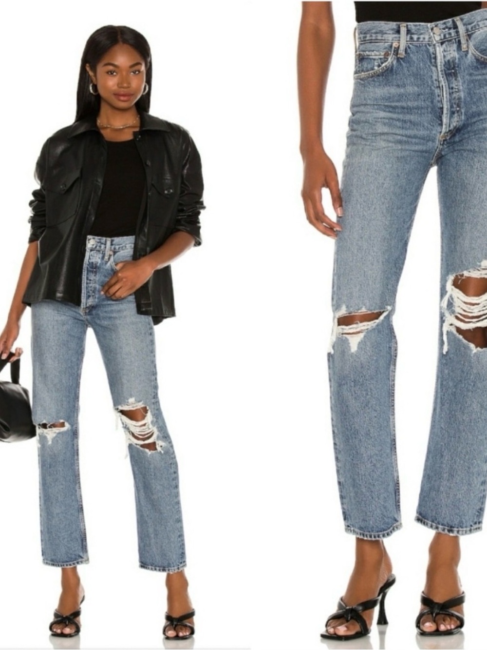 Agolde 90s Pinch Waist Distressed Straight‎ Jeans sz 23